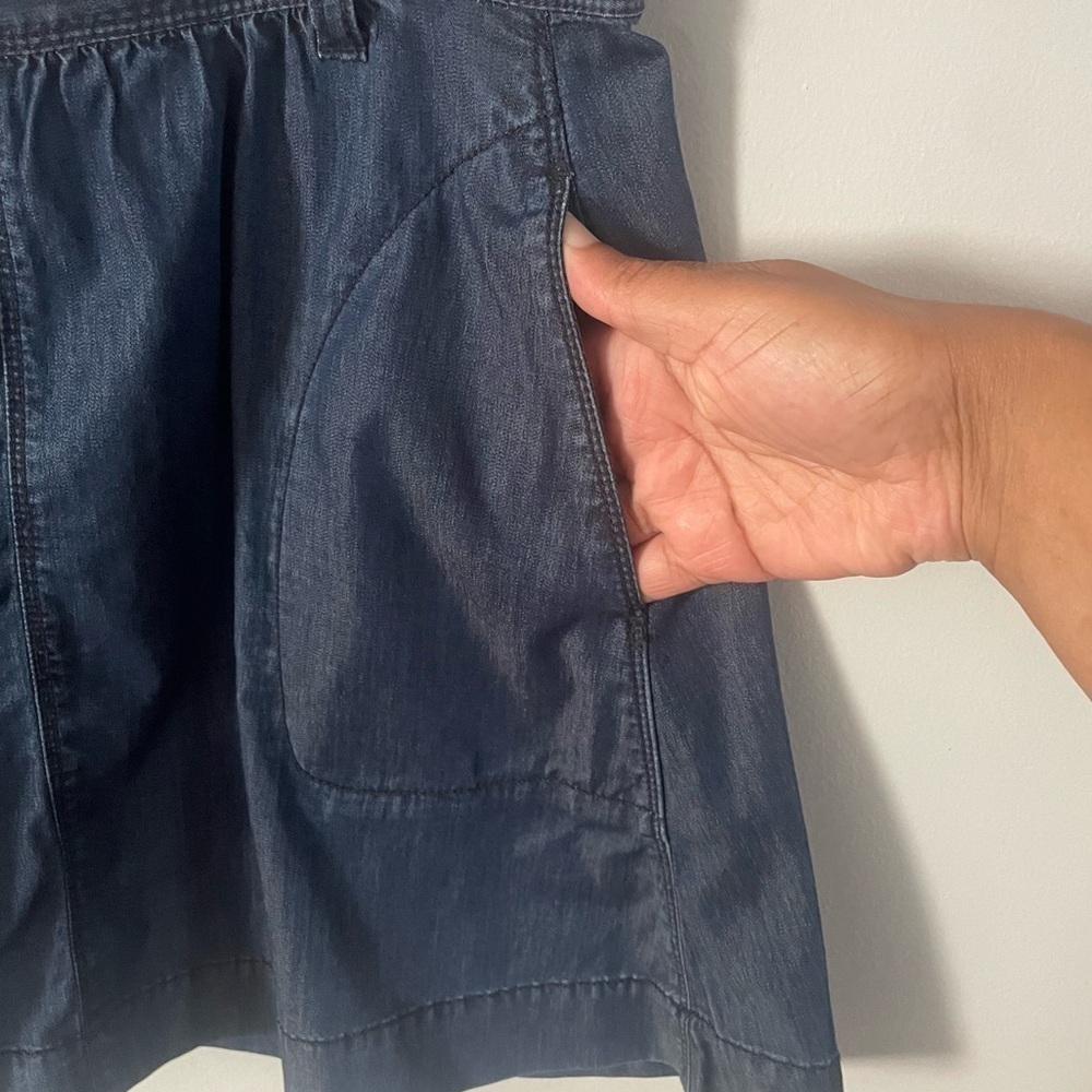 ☀️Gap 1969 Skirt Womens 26/2 Chambray Blue Denim Pockets Mini Lyocell StretchY2K - Picture 4 of 5